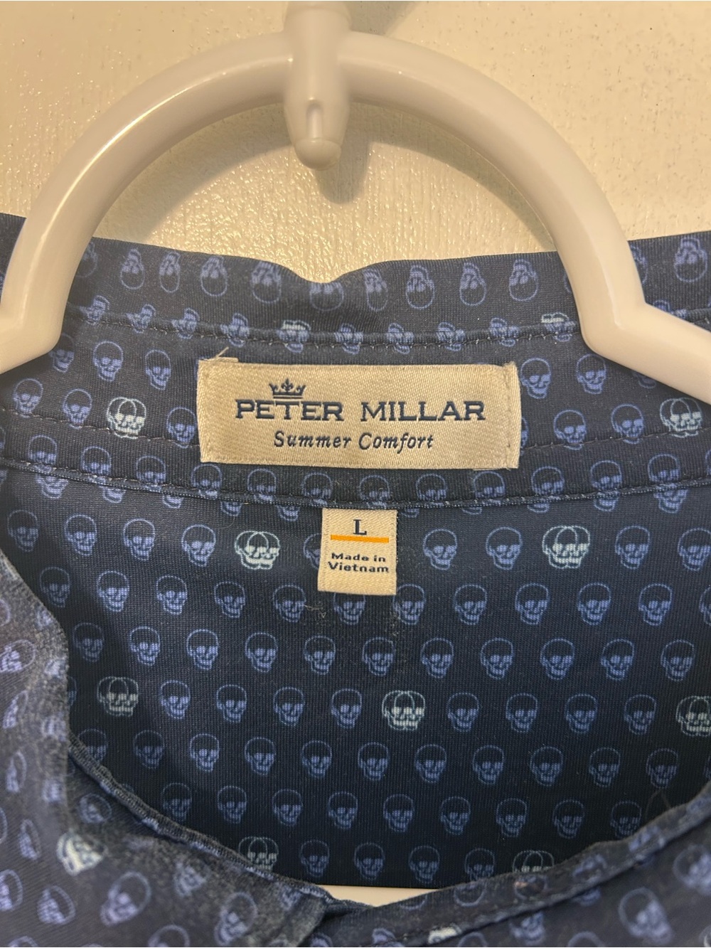 Peter Millar Summer Comfort Skull Seeing Double Performance Polo Shirt Large - Picture 2 of 6